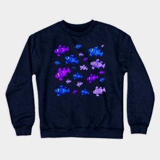 School of Purple & Blue Clownfish Crewneck Sweatshirt